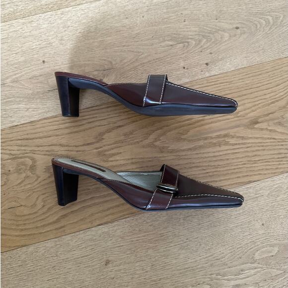 Unisa - Leticia Low Heel Buckle Mules in Dark Brown - Picture 3 of 5